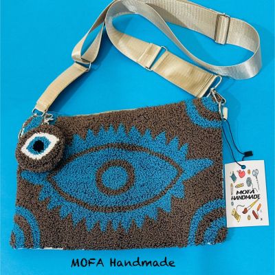 Tufted clutch tote bag 