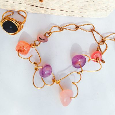 طقم فرفشة عقيق بروك ونحاس 