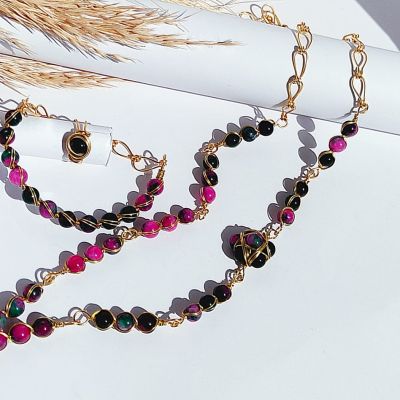 طقم عقيق ونحاس خالص