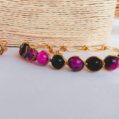 طقم عقيق ونحاس خالص