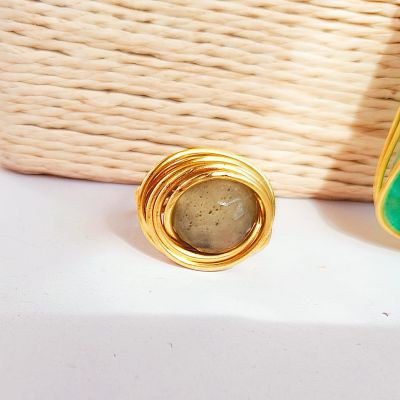 Agat & pure copper set