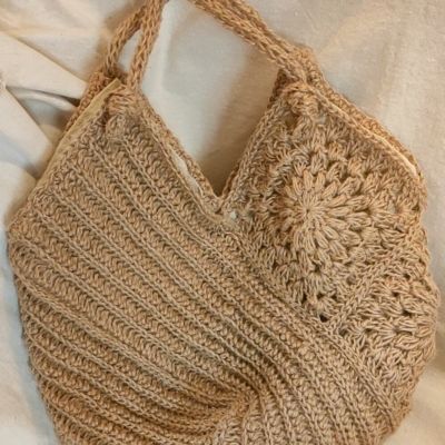  شنطة كروشية خيش