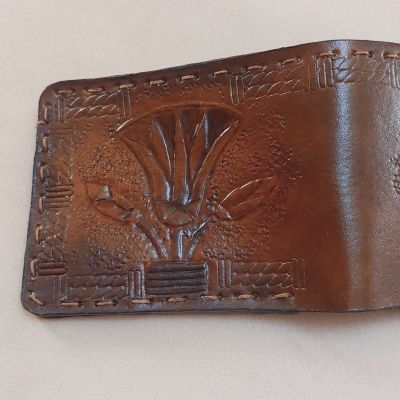  Antique Lotus Flower Genuine Leather Wallet