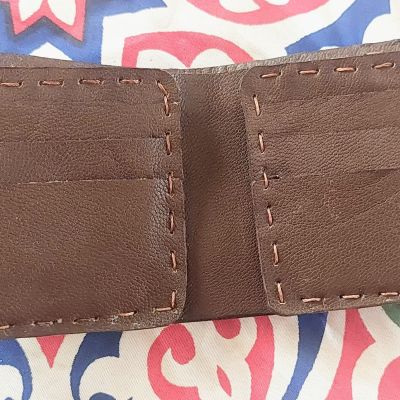  Antique Lotus Flower Genuine Leather Wallet