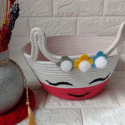 Baby room organizer basket unicorn shape
