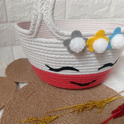 Baby room organizer basket unicorn shape