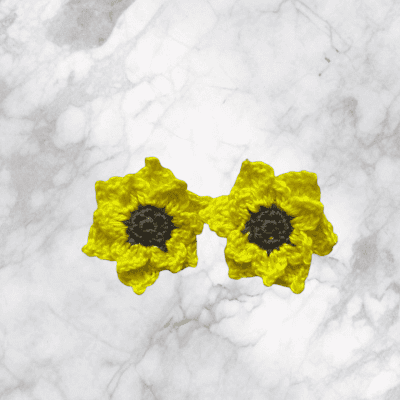 حلق كروشيه وردة 🌹 