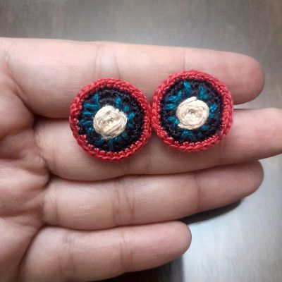 حلق كروشيه وردة 🌹 