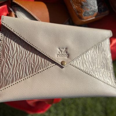 Handcrafted genuine leather clutch bag