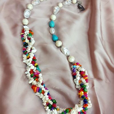 كوليه واسوره من احجار الفيروز والعقيق 