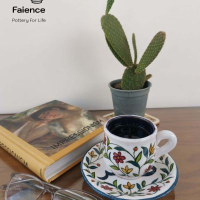 coffee cup and plate decorated with name 