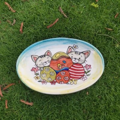 طبق خزفى مزخرف 