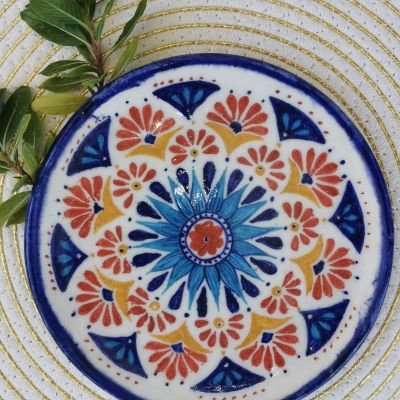 طبق خزفى مزخرف