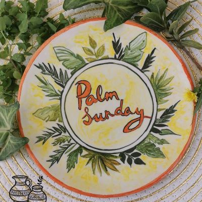 طبق خزفى مزخرف