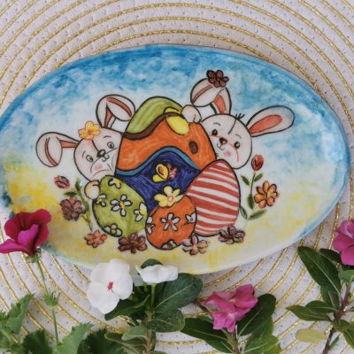 طبق خزفى مزخرف