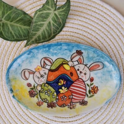 طبق خزفى مزخرف