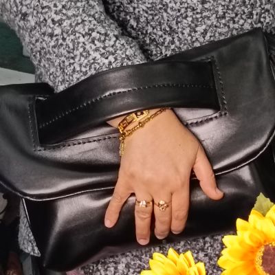 كلاتش حريمى جلد طبيعي 