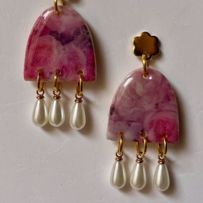 حلق ورد بينك 🩷🌸