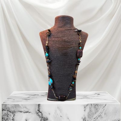 Necklace made of jasper and Turquoise stones.