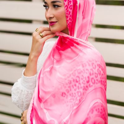 Pink jungle - silk satin 