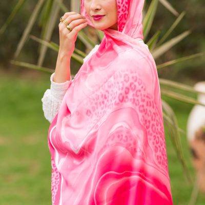 Pink jungle - silk satin 