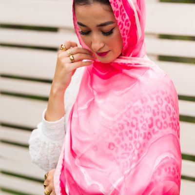 Pink jungle - silk satin 