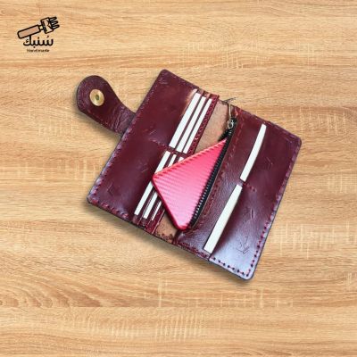 Genuine leather long wallet Handmade 