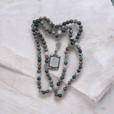  moss agate rosary