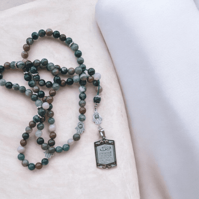  moss agate rosary