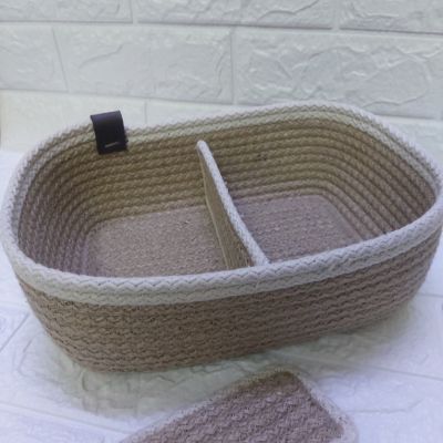 Jute organizing basket 