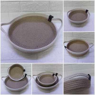 مجموعه من باسكت منظم من حبال الخيش 