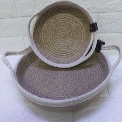 مجموعه من باسكت منظم من حبال الخيش 