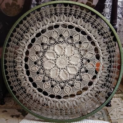 Handmade crochet tableau