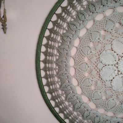 Handmade crochet tableau