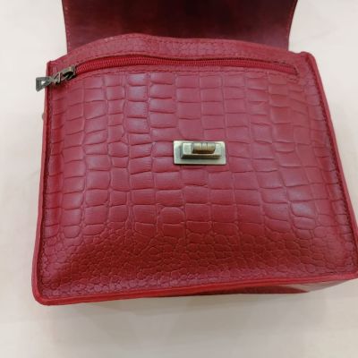 Genuine leather crocodile print handbag 