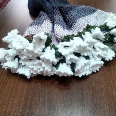  مفرش ترابيزة كروشيه وردات ترندي