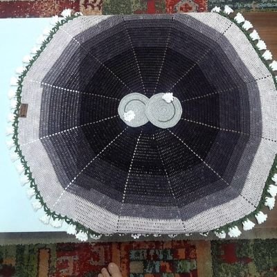  مفرش ترابيزة كروشيه وردات ترندي