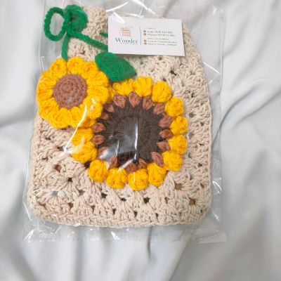 Sun flowers crochet bag 