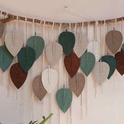 Large macrame leaves wall hanging 