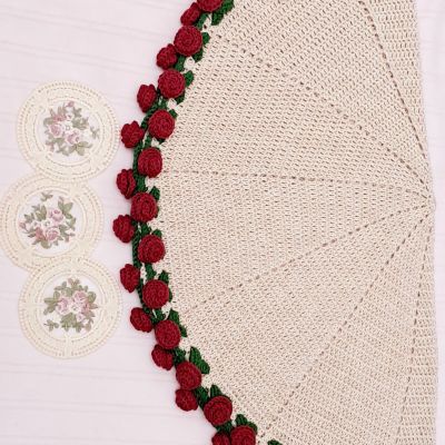 مفرش كروشية بورد الجورى 