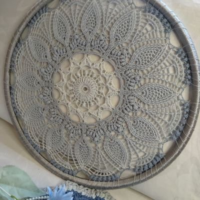 Modern handmade crochet tableau 
