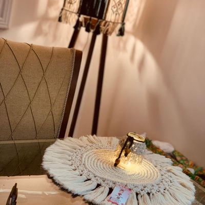 مفرش مكرميه مدور 