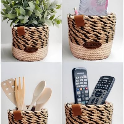 سلة تنظيم يدوية أنيقة ومتعددة الاستخدامات