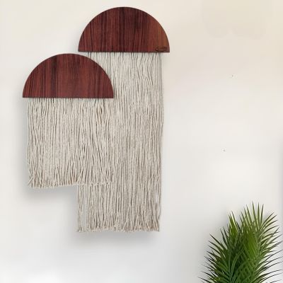 ديكور حائطي نصف دائري بخيوط قطن