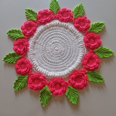  مفرش كروشيه دائري 