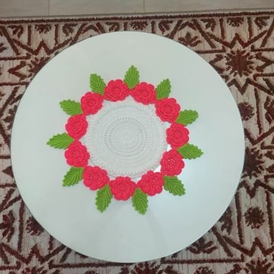  مفرش كروشيه دائري 