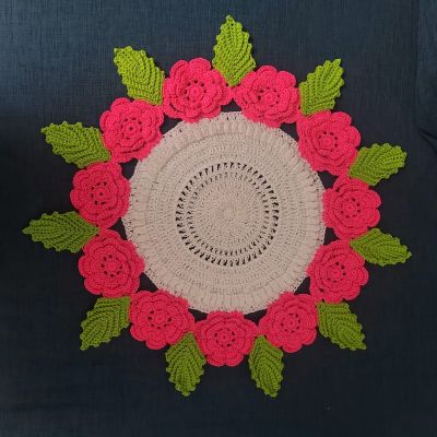  مفرش كروشيه دائري 