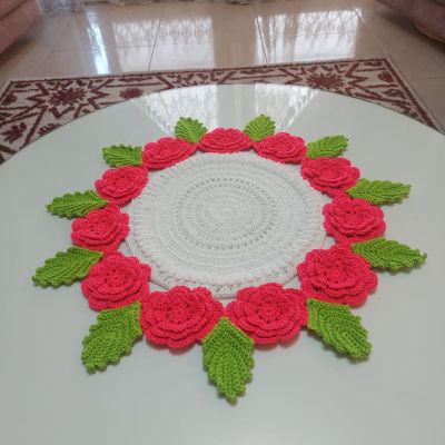  مفرش كروشيه دائري 