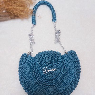 شنطة كروشية دائرية