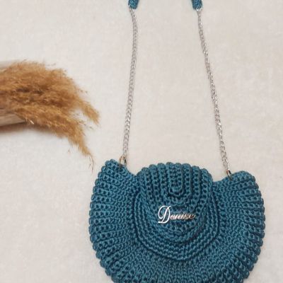 شنطة كروشية دائرية